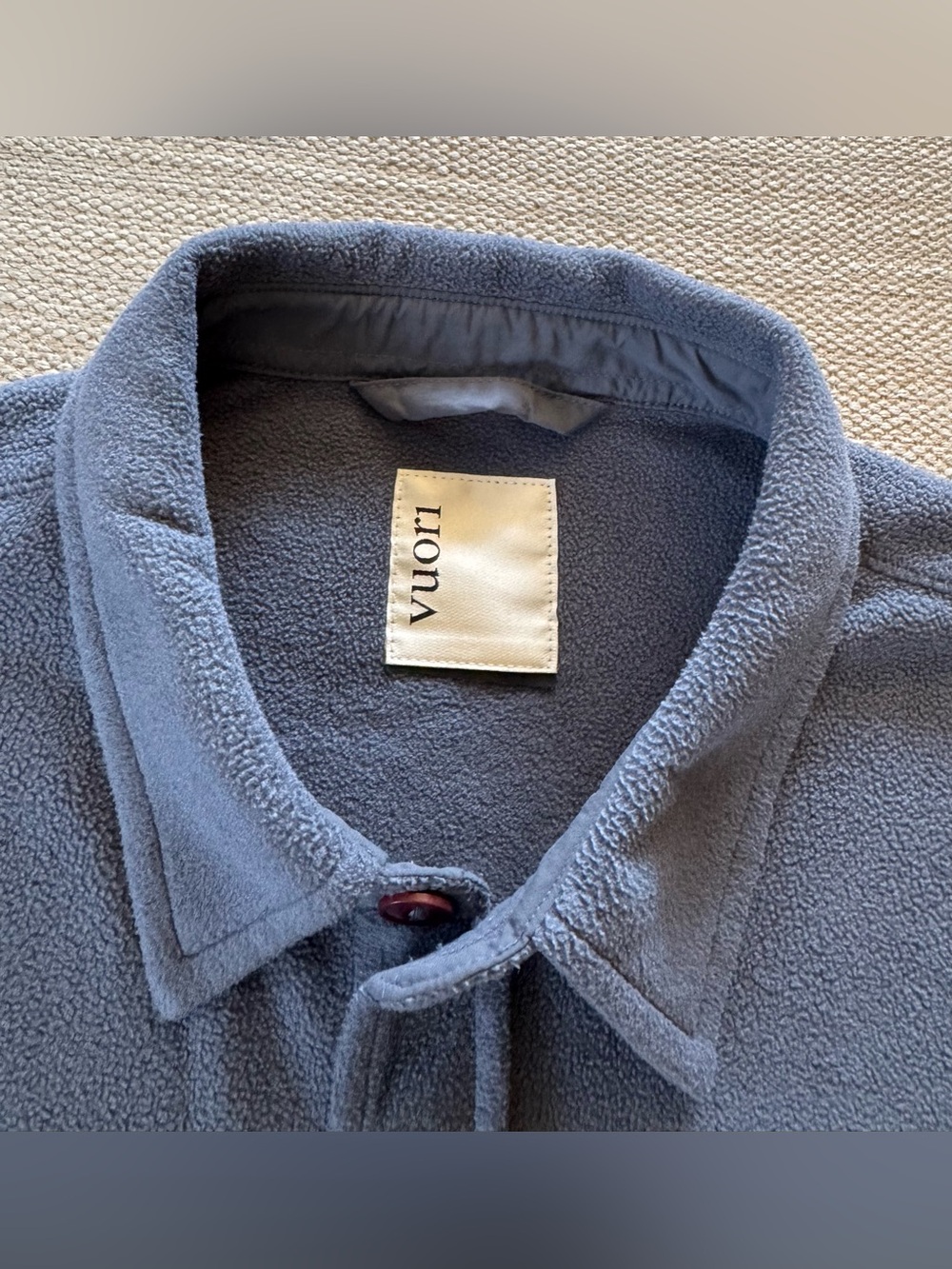 Vuori Aspen grey fleece button down long sleeve warm shirt jacket men’s size L - Picture 3 of 3
